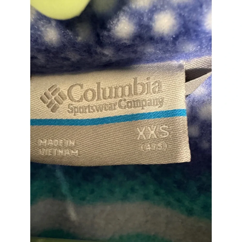 Columbia Kids Blue Purple Striped Full Zip Fleece Jacket XXS 4/5 XG6004